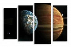 Модульная картина 3259 "Притяжение планет"