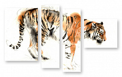 Модульная картина 1146 "Крадущийся тигр"