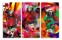 Модульная картина 4464 "Мартышка в красках"