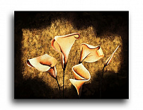 Постер 377 "Цветы на золотом фоне"