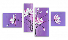Модульная картина 772 "Нежные цветы в фиолетовых тонах"