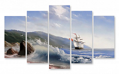 Модульная картина 1243 "Бушующее море"