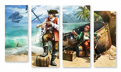 Модульная картина 1946 "Пираты Карибского моря"