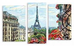 Модульная картина 2722 "Нарисованный Париж"