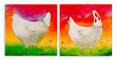 Модульная картина 4638 "Курочка с цыплятами"