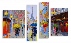 Модульная картина 2605 "Дождливый Париж"