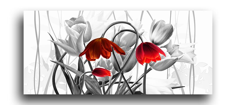 Постер 3730 "Красно-серые тюльпаны" фото 1