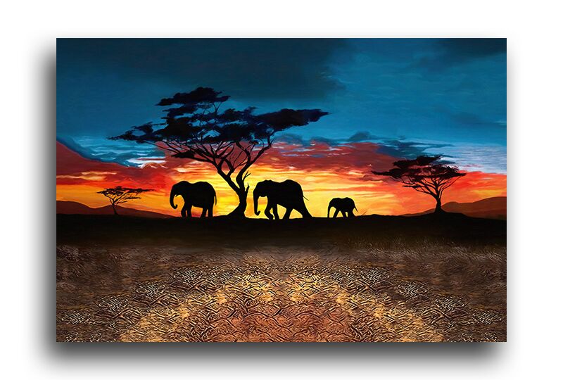 Постер 4396 "Ночное путешествие слонов" фото 1