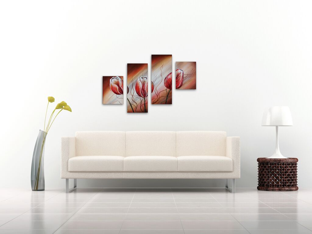 Модульная картина 601 "Красные тюльпаны" фото 3