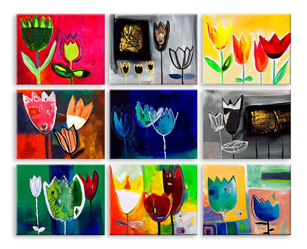 Модульная картина 5904 "Абстрактные тюльпаны" фото 1