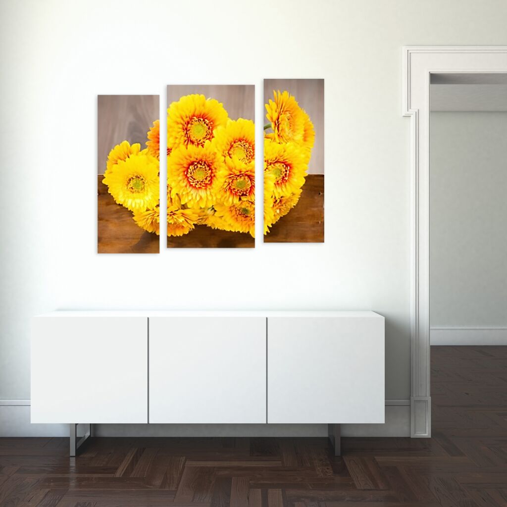 Модульная картина 1644 "Желтые хризантемы" фото 4