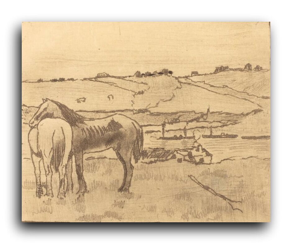 Репродукция 2110 "Лошади на лугу" фото 1