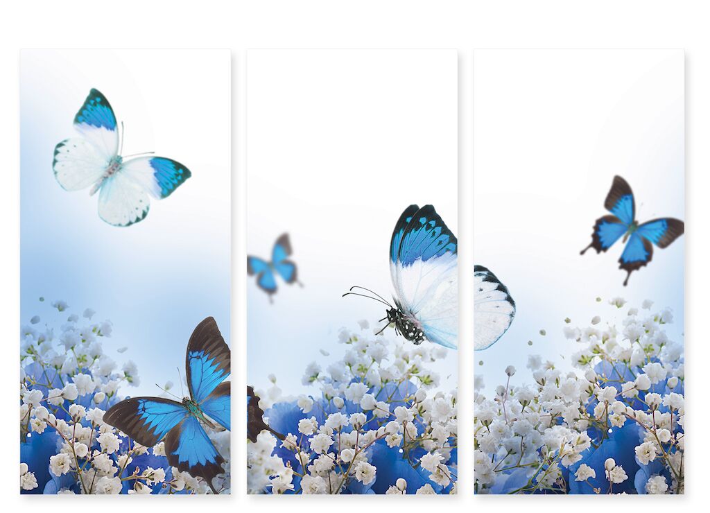 Модульная картина 229 "Синие бабочки" фото 1