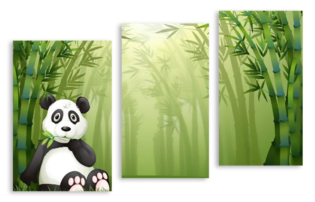 Модульная картина 2532 "Удивленная панда" фото 1
