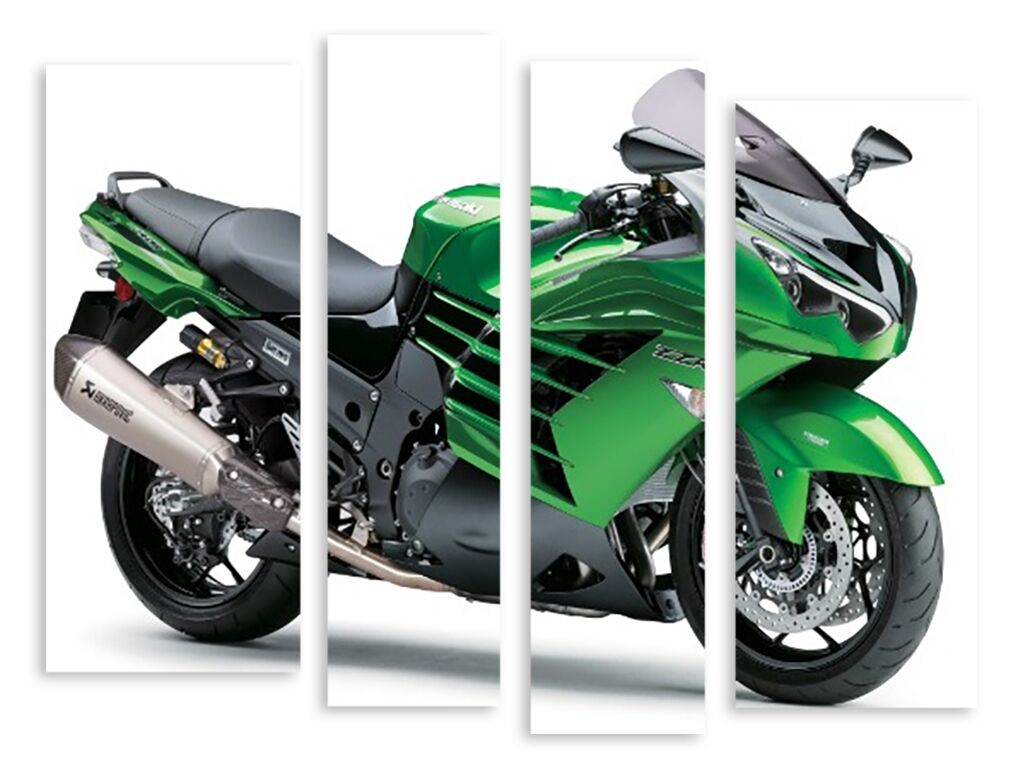 Модульная картина 3555 "Зелёный мотоцикл" фото 1