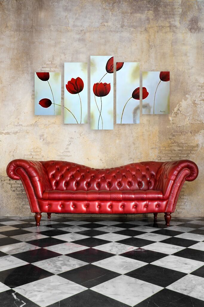 Модульная картина 991 "Красные тюльпаны" фото 4