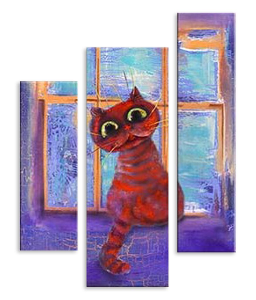 Модульная картина 4079 "Кот на подоконнике" фото 1