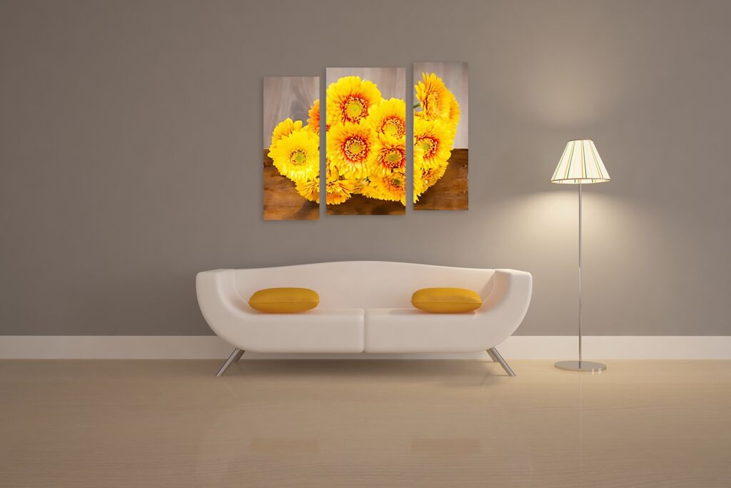 Модульная картина 1644 "Желтые хризантемы" фото 3