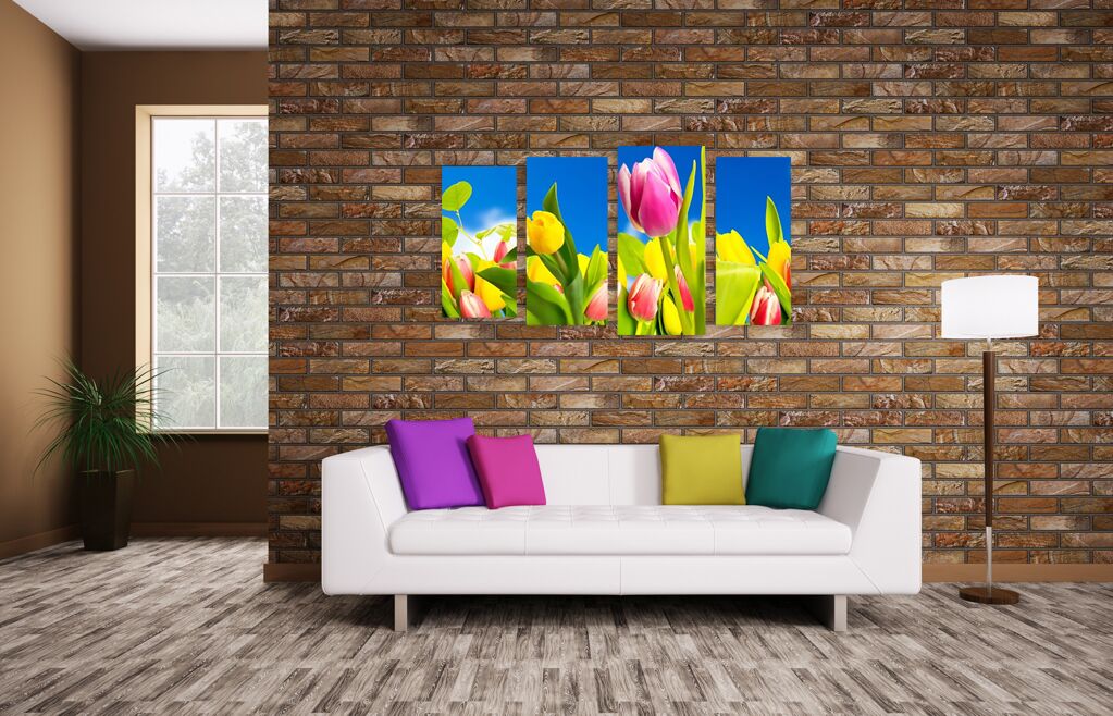 Модульная картина 1847 "Разноцветные тюльпаны" фото 3