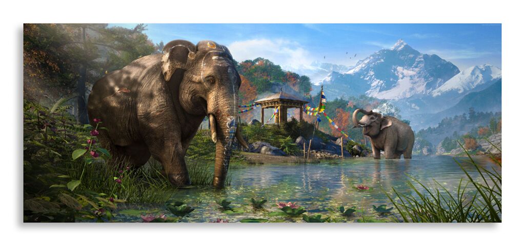 Постер 3059 "Слоны на водопое" фото 1