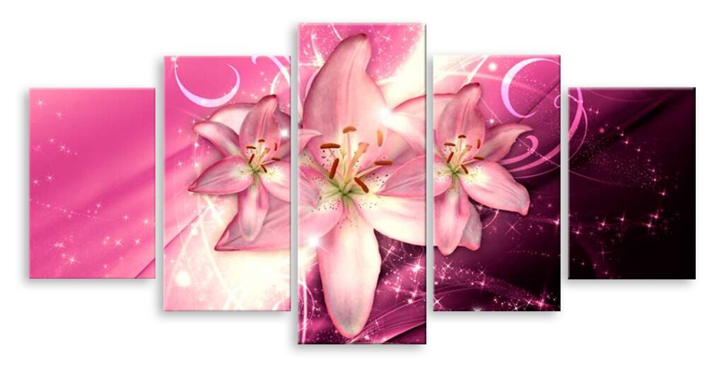 Модульная картина 5993 "Лилии в розовом цвете" фото 1