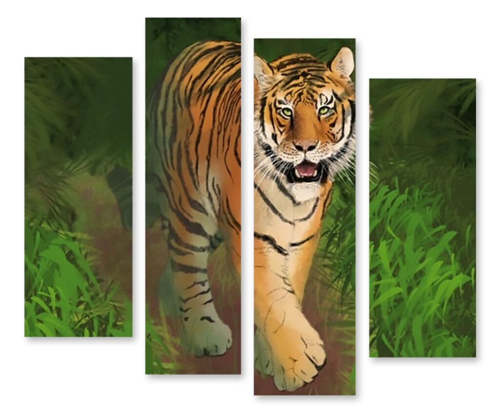 Модульная картина 1765 "Смелый тигр" фото 1