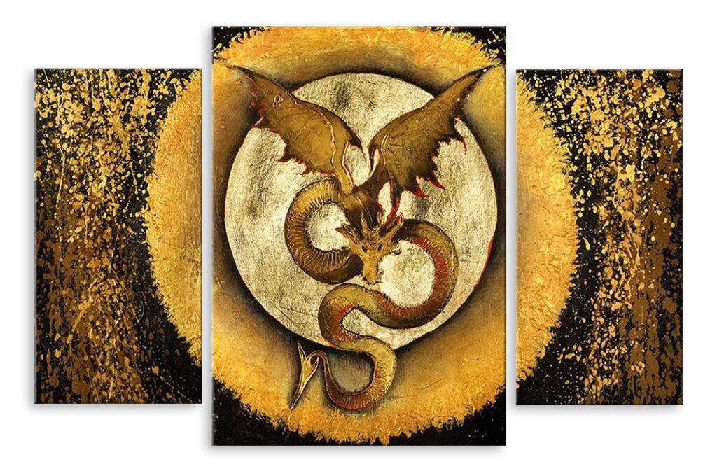 Модульная картина 4634 "Золотой дракон" фото 1