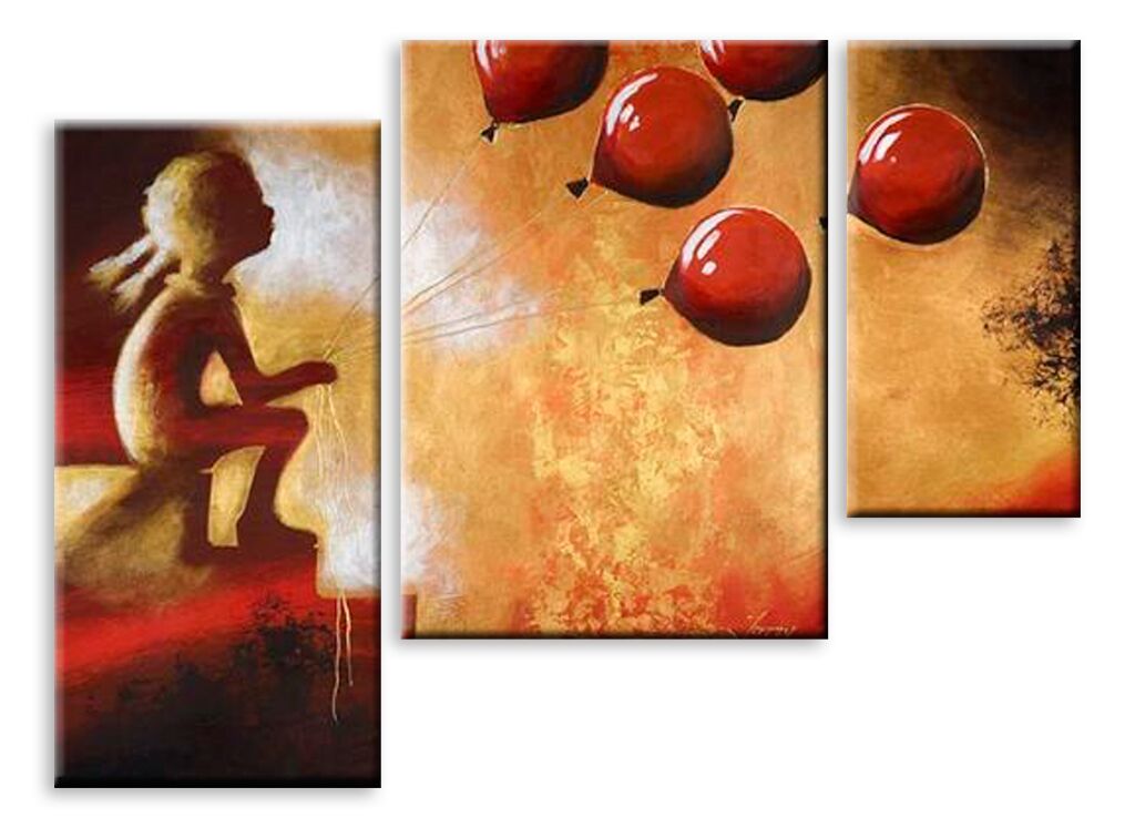 Модульная картина 5622 "Девочка с шариками" фото 1