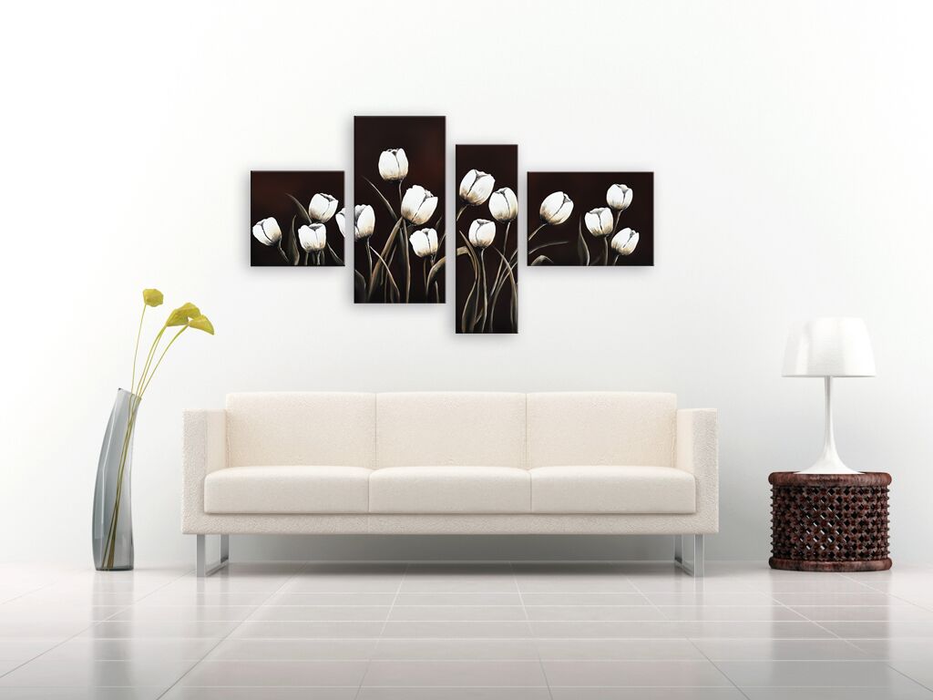 Модульная картина 528 "Белые тюльпаны" фото 4