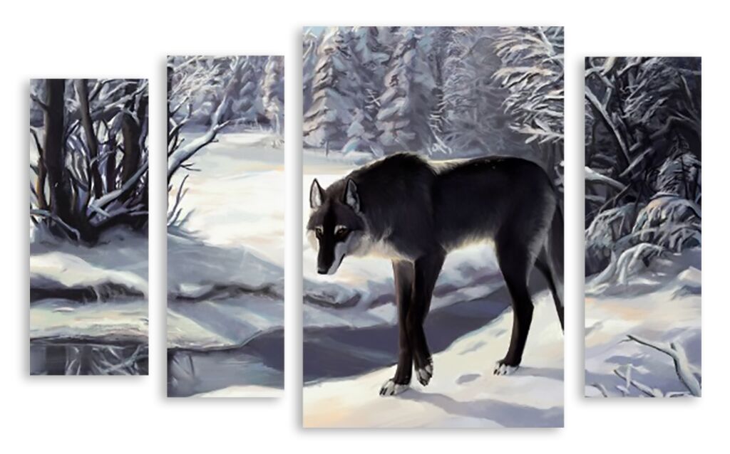 Модульная картина 2346 "Холодный волк" фото 1