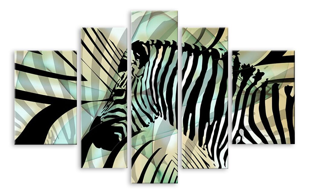 Модульная картина 5468 "Зелёная зебра" фото 1