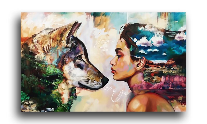 Постер 3990 "Волк и человек" фото 1