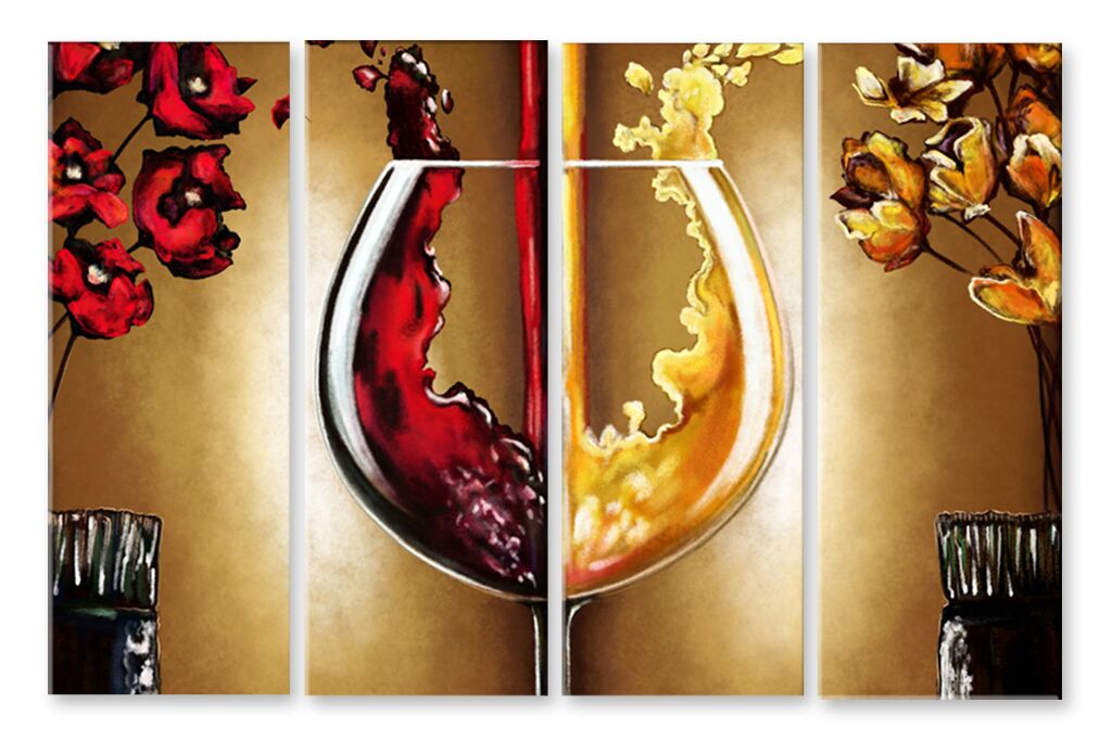 Модульная картина 1264 "Красное и белое вино" фото 1