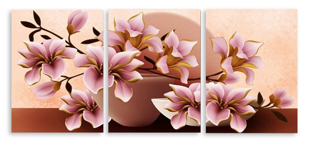 Модульная картина 4879 "Розовая нежность" фото 1