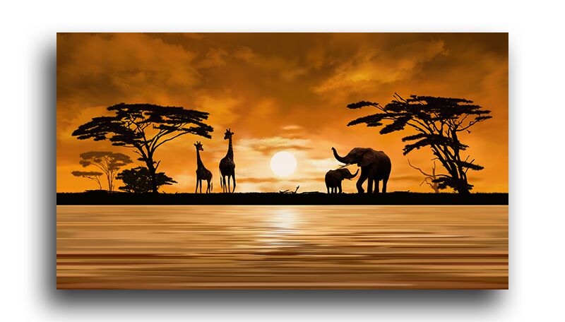 Постер 4338 "Слоны и жирафы" фото 1