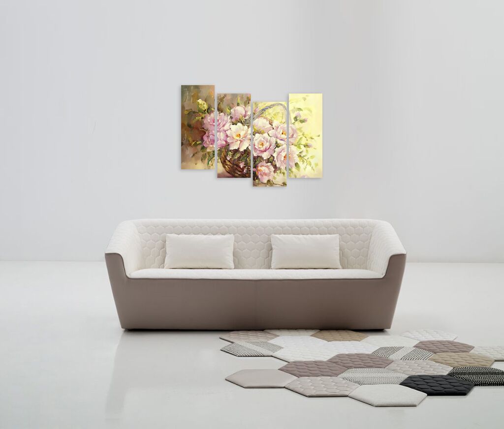 Модульная картина 1262 "Корзинка цветов" фото 4