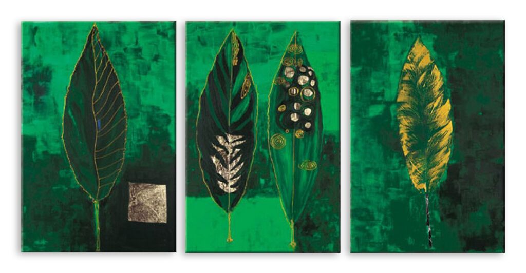 Модульная картина 5495 "Зеленые листья" фото 1