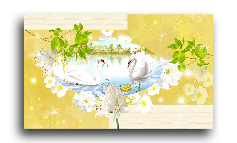 Постер 5107 "Лебеди на пруду" фото 1