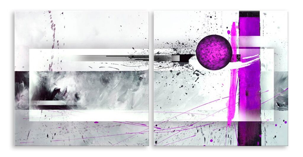 Модульная картина 6029 "Серо-фиолетовая абстракция" фото 1