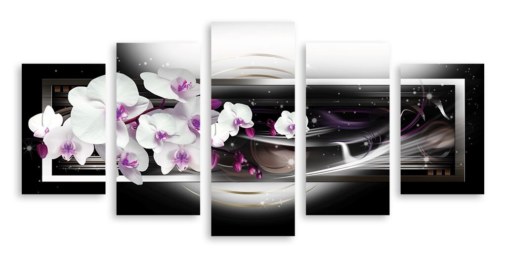Модульная картина 4859 "Орхидеи в абстракции" фото 1