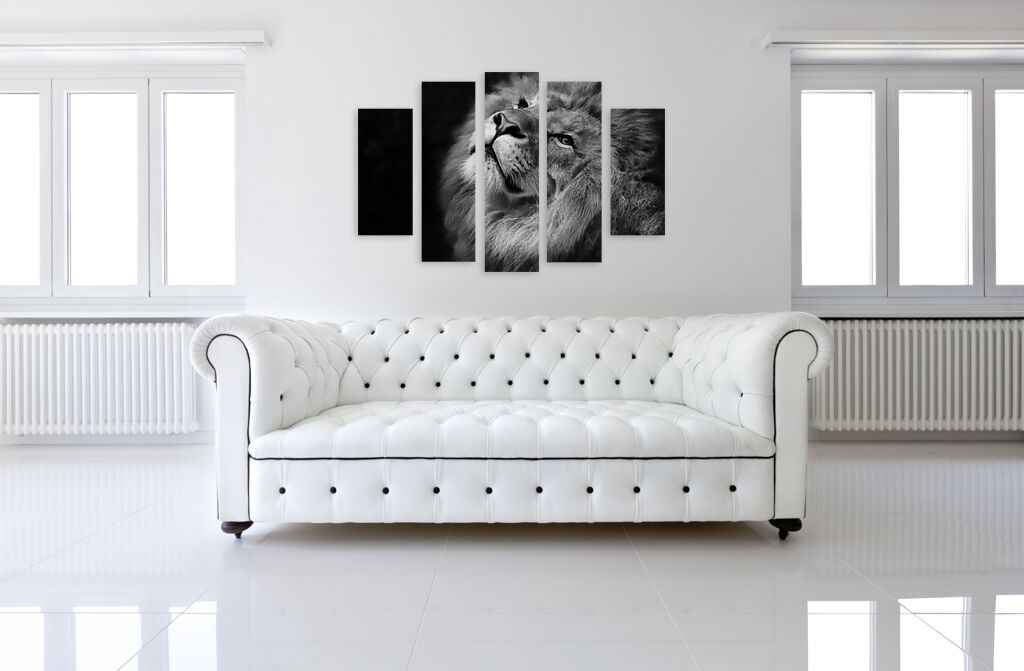 Модульная картина 1293 "Чёрно-белый лев" фото 3