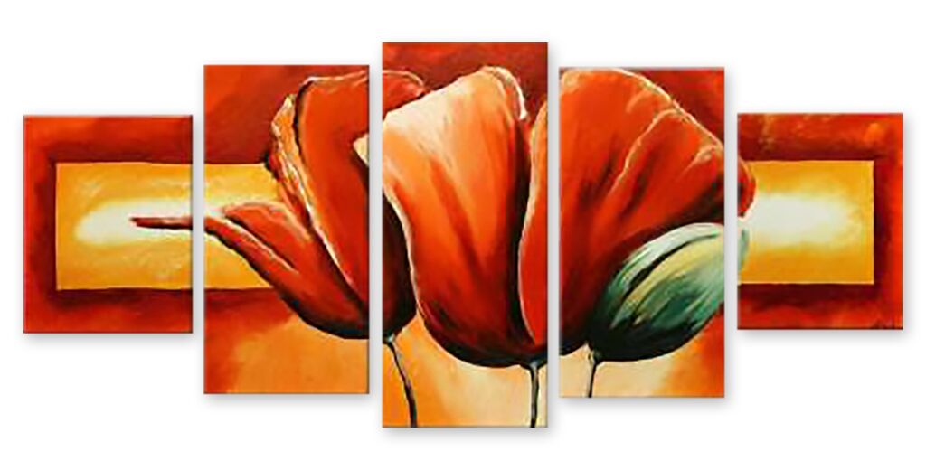 Модульная картина 995 "Нарисованные тюльпаны" фото 1