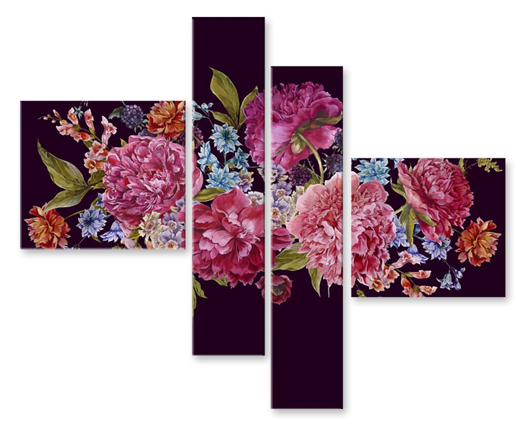 Модульная картина 1255 "Дивные цветы" фото 1