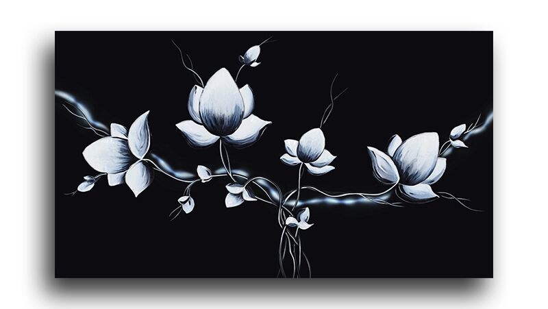 Постер 529 "Чёрно-белые цветы" фото 1