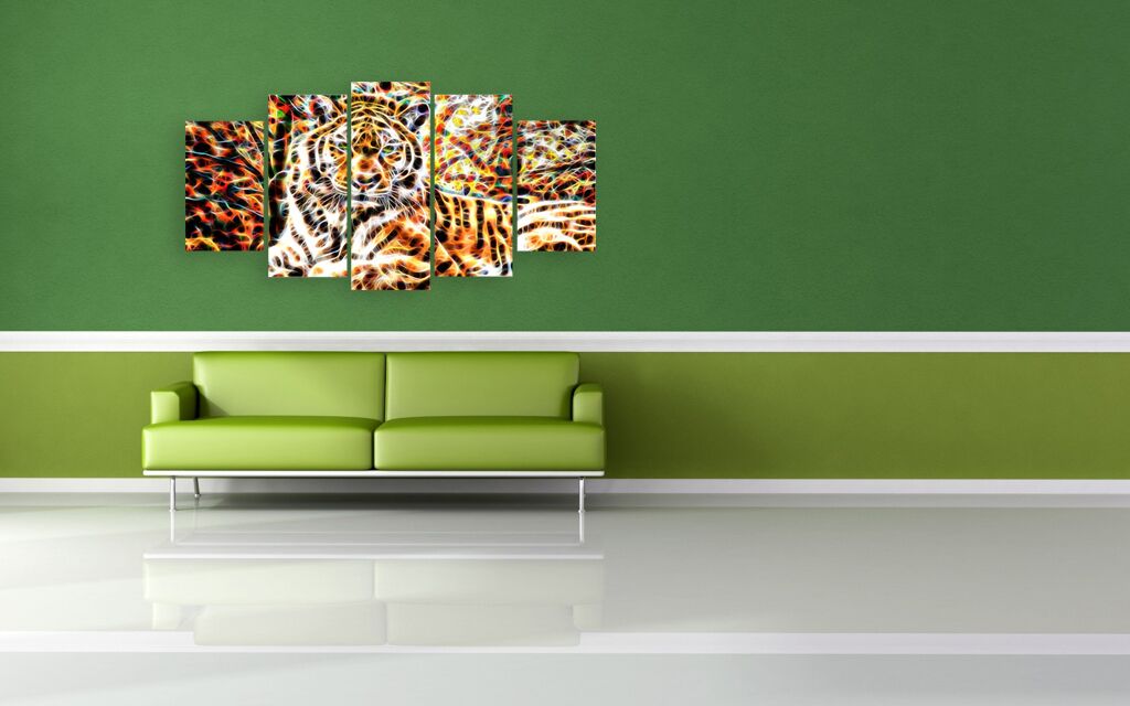 Модульная картина 417 "Огненный тигр" фото 4