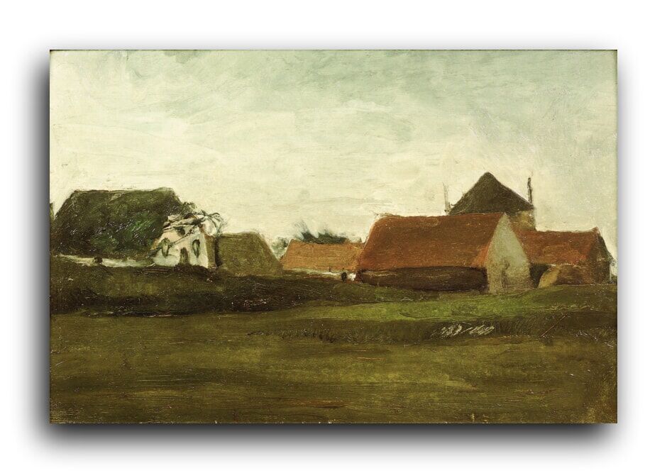 Репродукция 1580 "Ферма вблизи Гааги в сумерках (Farmhouses in Loosduinen near The Hague at Twilight)" фото 1