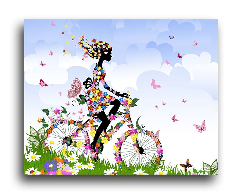 Постер 1648 "Девушка на велосипеде" фото 1
