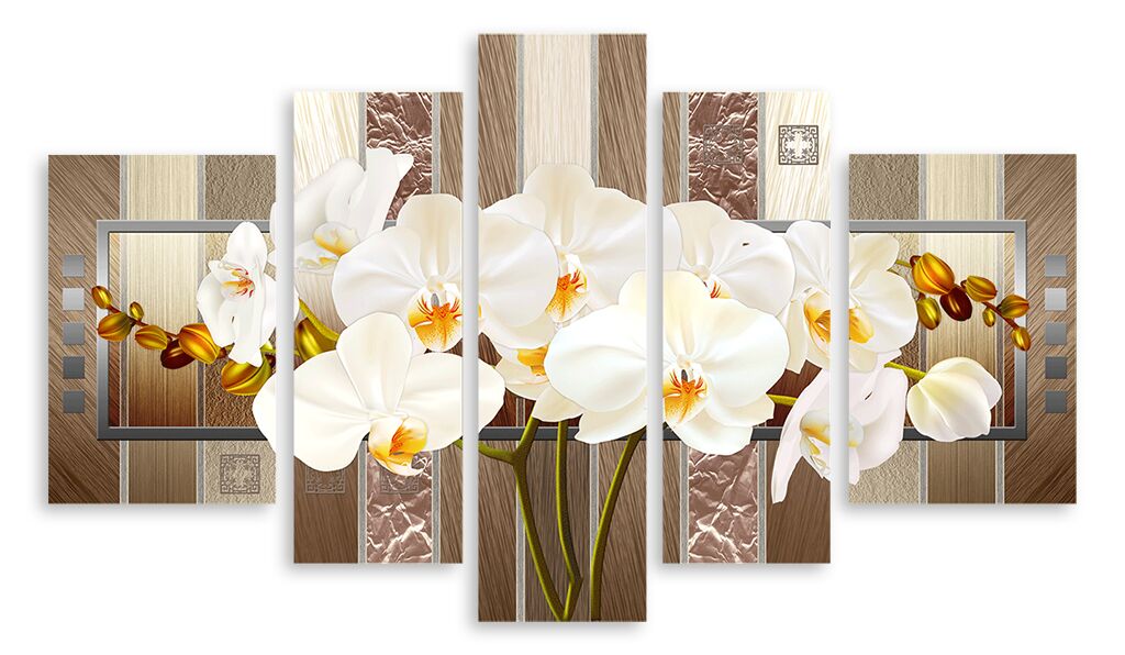 Модульная картина 4917 "Белые орхидеи" фото 1
