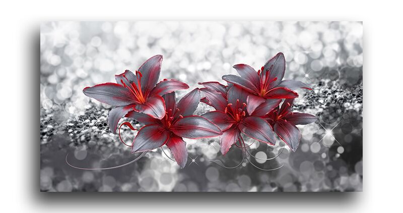 Постер 5989 "Серо-красные лилии" фото 1