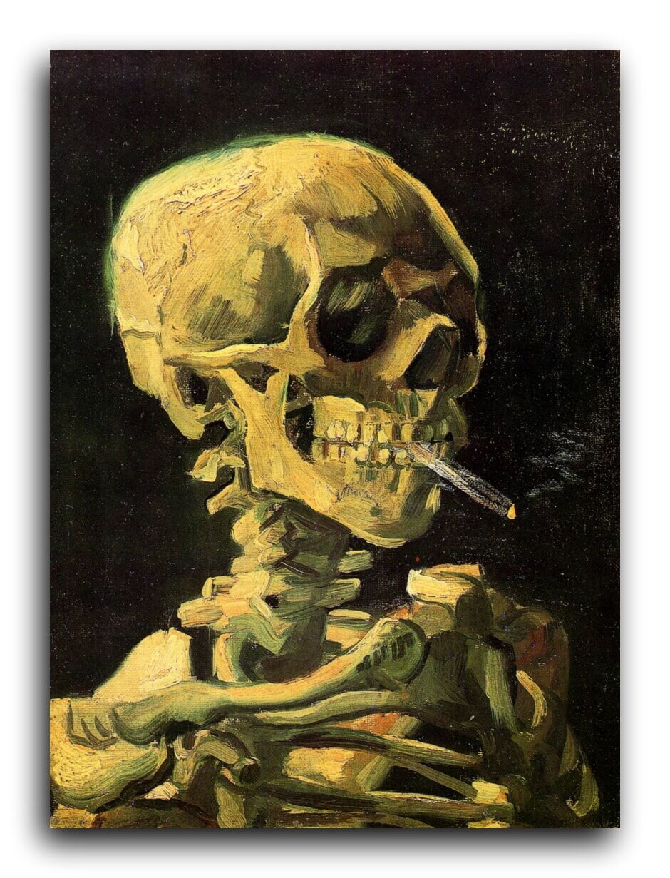 Репродукция 1595 "Череп с горящей сигаретой (Skull with Burning Cigarette)" фото 1